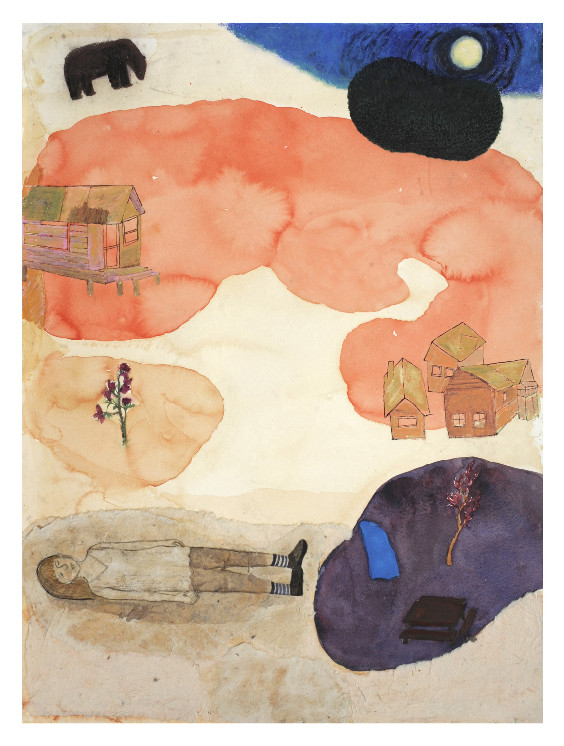 Gouache and water colour on paper, 30x22 inches